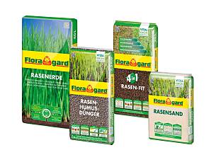 Rasenpflege-Set bestehend aus: 40 Liter Rasenerde 7,5 kg Rasendünger 20 Liter Rasen-Fit und 15 kg Rasensand
