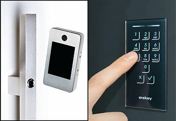 Das Smartphone kann alternativ mit einer App die Schlüsselfunktion übernehmen oder die Tür wird ohne Schlüssel über einen individuellen PIN-Code geöffnet.